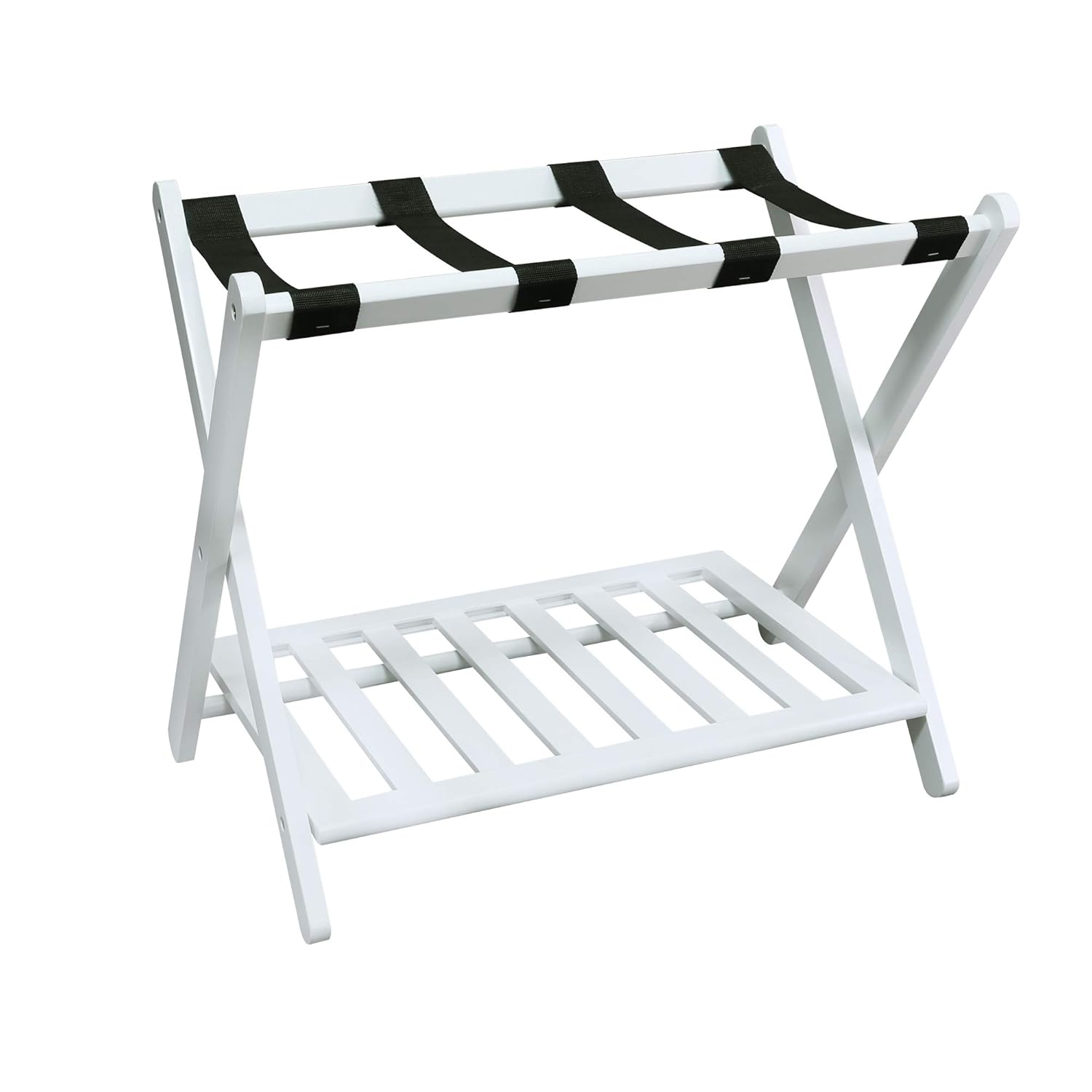 Casual Home Shelf White Luggage Rack