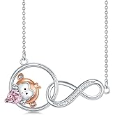 ZPMMPZ Monkey Necklace Sterling Silver Monkey Pendant Jewelry Birthday Gifts for Women