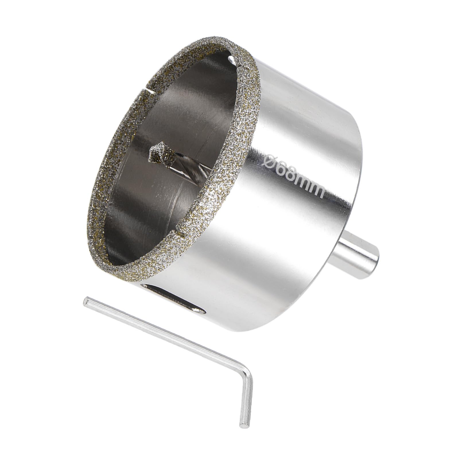CoCud Diamond Hole Saws Drill Bits, 68mm / 2-5/8" Drilling Diameter, White Zinc Plated with Center Guide Drill Bit - (Applications: for Glass Ceramic Tiles Marble Stone)