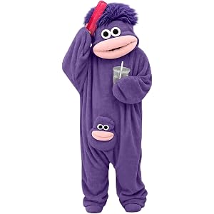 Coal2ToalPW Big Mouth Monster Onesie Adult Ugly Frog Silly Funny Cozy Fleece Cute Frog Pajamas One Piece Costume with Comb