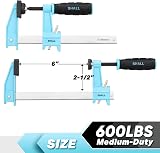 Shall 6-Inch Steel Bar Clamps Set 4-Pack Medium-Duty 600 Lbs F Clamps view 2
