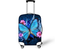 Dremagia Blue Butterfly Spandex Luggage Covers Protector Fit 22-25 Inch Suitcase Thick