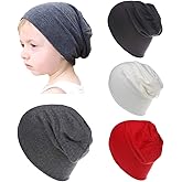 Qandsweet Baby Boy's Hat Kids Cool Knit Beanie Hats Toddlers Caps (Black Dark Grey Red White)