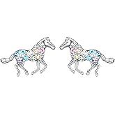 Dinosaur Horse Stud Earrings for Women,Animal Elephant Fox Butterfly Mermaid Hummingbird Penguin Earrings Jewelry