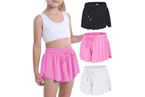 HEYIELDA Flowy Shorts for Teen Girls Athletic Running Youth Butterfly Shorts