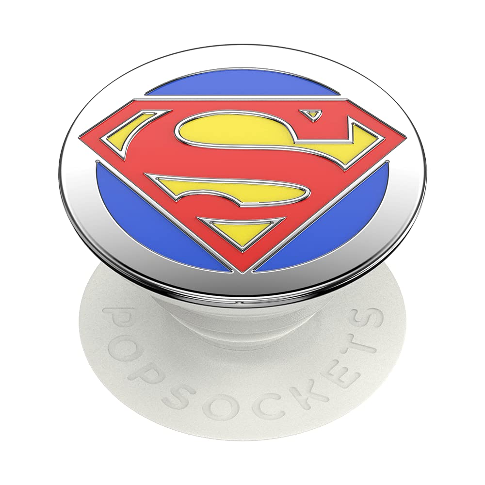 PopSockets PopGrip - Expanding Stand and Grip with a Swappable Top for Smartphones and Tablets - Superman Enamel