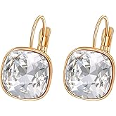 XUPING Luxury Crystals Earrings For Women Gold Fashion Leverback Earrings White Crystal Sparkling Jewelry Party Gifts(Clear White)