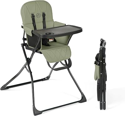 Ickle Bubba Flip Magic Fold Highchair Sage Green 15kg 5-Point Harness