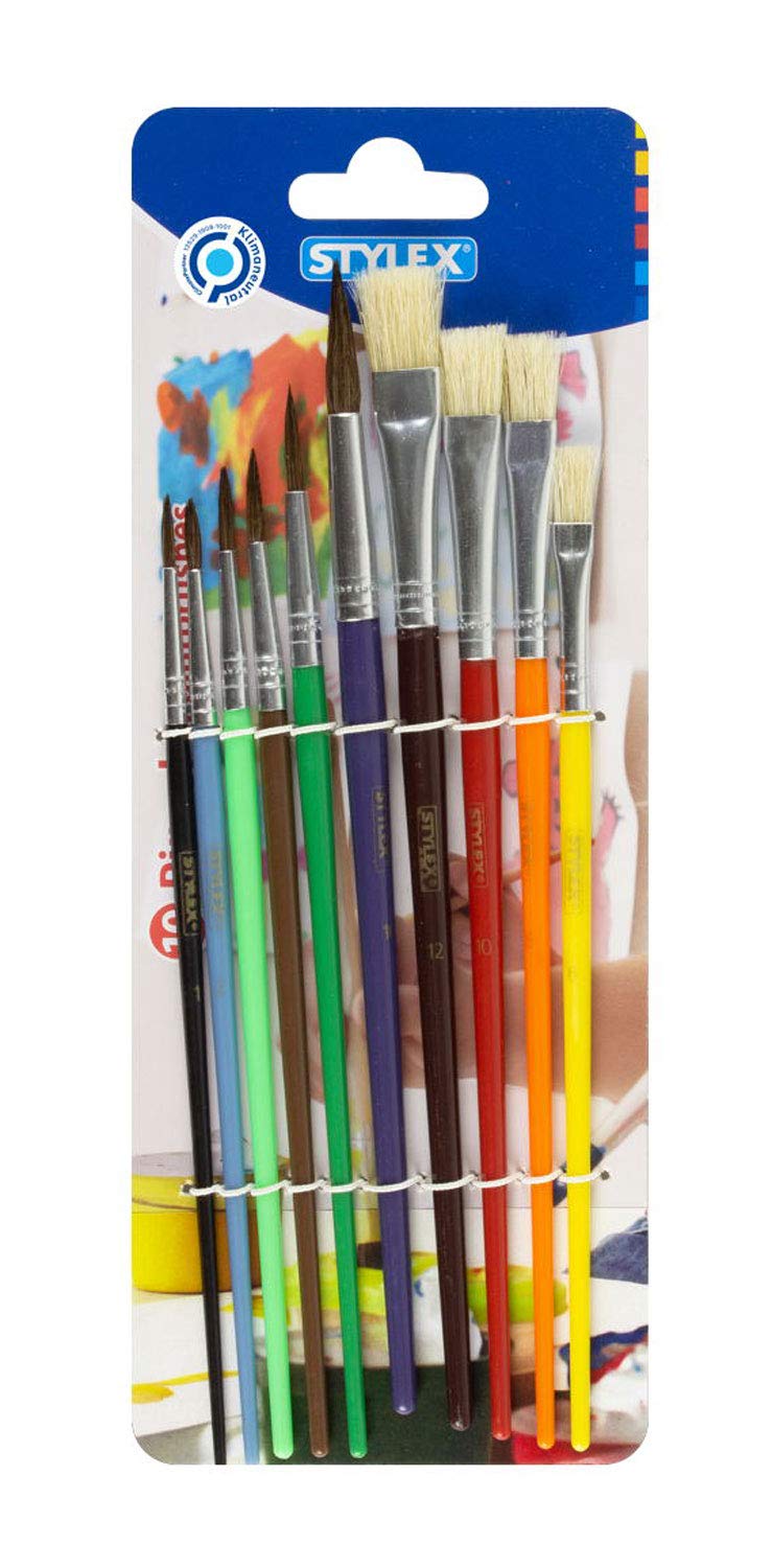 Stylex Brush Set with Brushes for School ,10 count (Pack of 1)
