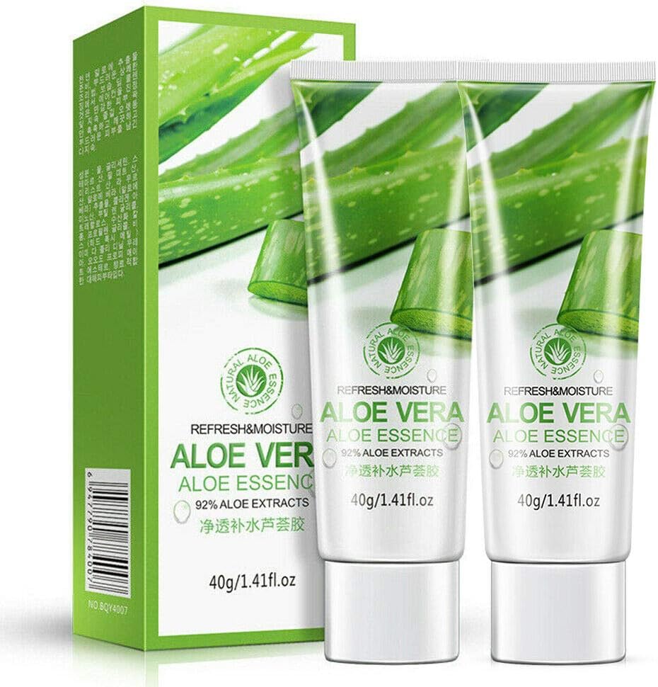 2 Pack Aloe Vera Soothing & Moisture Gel 100% Pure Moisturizer 40G (Green)