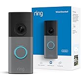 Ring Wired Doorbell (newest model), Wide-Angle Retinal 2K, up to 6x Enhanced Zoom, pair with Alexa or Ring Chime for in-home 