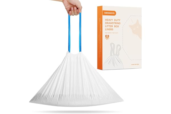 MeoWant Cat Litter Box Liners, 20 Count Heavy Duty Drawstring Cat Litter Receptacles Bags for Meowant MW-SC01 Automatic Cat L
