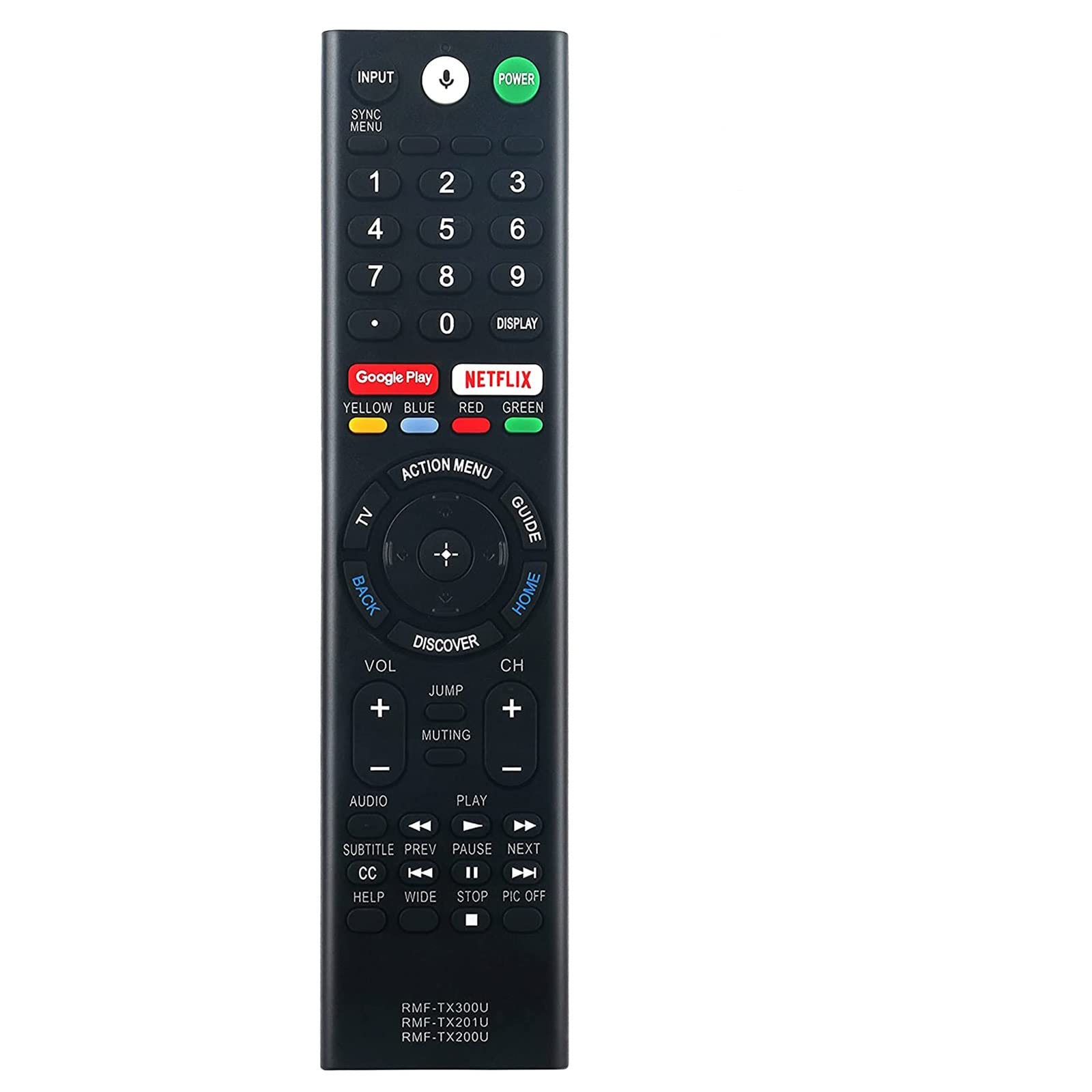 VINABTY RMF-TX300U RMF-TX200U RMF-TX201U Replacement Voice Remote Control Compatible with Sony Bravia TV KD-75XE9405 KD-65A1 KD-65XE9305 KD-65XE8505 KD-49XE9005 KD-75XE9005 KD-65XE9005 KD-43XE8004