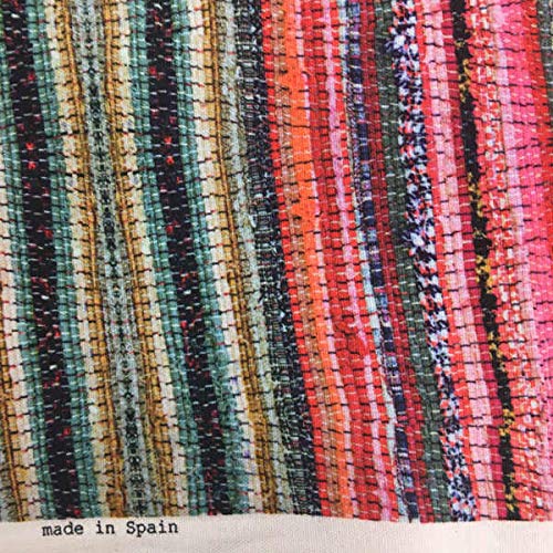 Kt KILOtela - Digital Printed Canvas Fabric, Upholstery, Cushions, Curtains, Half Panama Cotton, 100 cm Length x 280 cm Width | Tapestry Ayoun - Multicolor ─ 1 meter