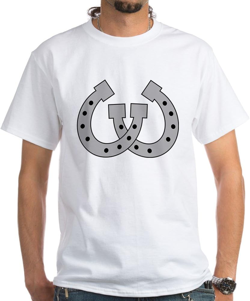CafePress Horseshoe White TShirt 100 Cotton TShirt