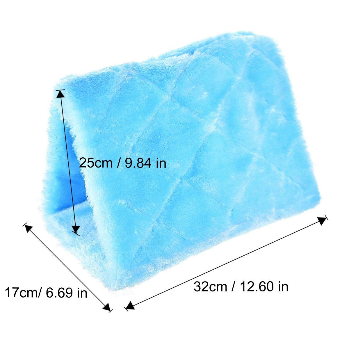 Winter Warm Bird Nest House Shed Hut Hanging Hammock Finch Cage Plush Fluffy Birds Hut Hideaway for Hamster Parrot Macaw Budgies Eclectus Parakeet Cockatiels Cockatoo Lovebird (L, Blue)