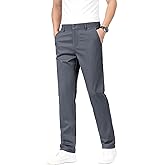 ESSYSHE Men’s Stretch Chinos Casual Pants Slim Fit Khaki Pants with Elastic Waist