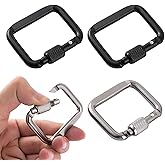 4pcs Square Carabiner, Aluminum Alloy Super Strong Outdoor Square Carabiner Screw Hook Equipment, Buckle Outdoor Hiking Clasp Carabiner for Outdoor Trigger