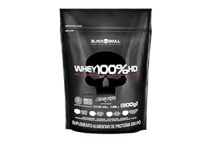 Whey 100% Hd - 900G Refil Baunilha, Black Skull