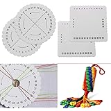 Comidox Round Square Kumihimo Beading Cord Disc Disk Braiding Plate Handmade DIY Bracelet Braided Weaving Board 4Pcs