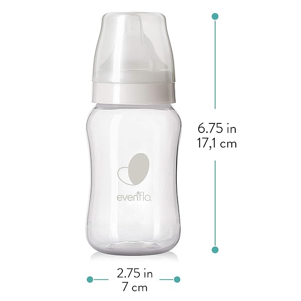 EVENFLO FEEDING PREMIUM PROFLO VENTING BALANCE PLUS WIDE NECK BABY, NEWBORN AND INFANT BOTTLES – HELPS REDUCE COLIC – 9 OUNCE (PACK OF 6)