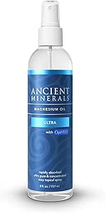 Ancient Minerals Magnesium Oil Spray Ultra with MSM - a Pure Zechstein Topical Magnesium Chloride Supplement with The Added Benefits of OptiMSM (8oz)