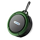 VicTsing Shower Speaker, Wireless Waterproof Speaker with 5W Driver, Suction Cup, Built-in Mic, Hands-Free Speakerphone - Army Green