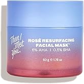 Then I Met You Rosé Resurfacing Facial Mask, Nourishing & Brightening Face Treatment with AHA, BHA & Resveratrol, Vegan & Clean Skincare, 1.76 oz