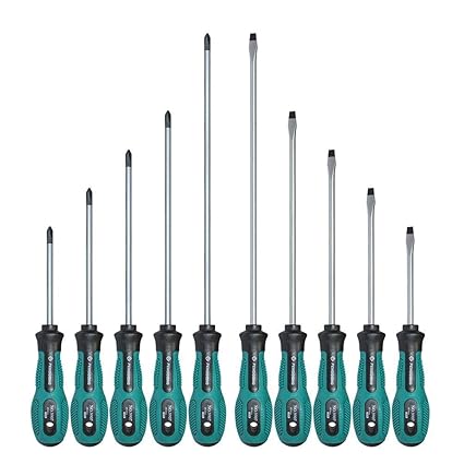 kangmaosm 10pcs Multi-function PP Handle Security Insulated Screwdrivers Screw Driver