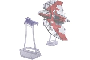 BRICKVISIONS Display Stand for Lego 75362 Ahsoka Tano’s T-6 Jedi Shuttle. Plastic Transparent Angled Display Stand only.