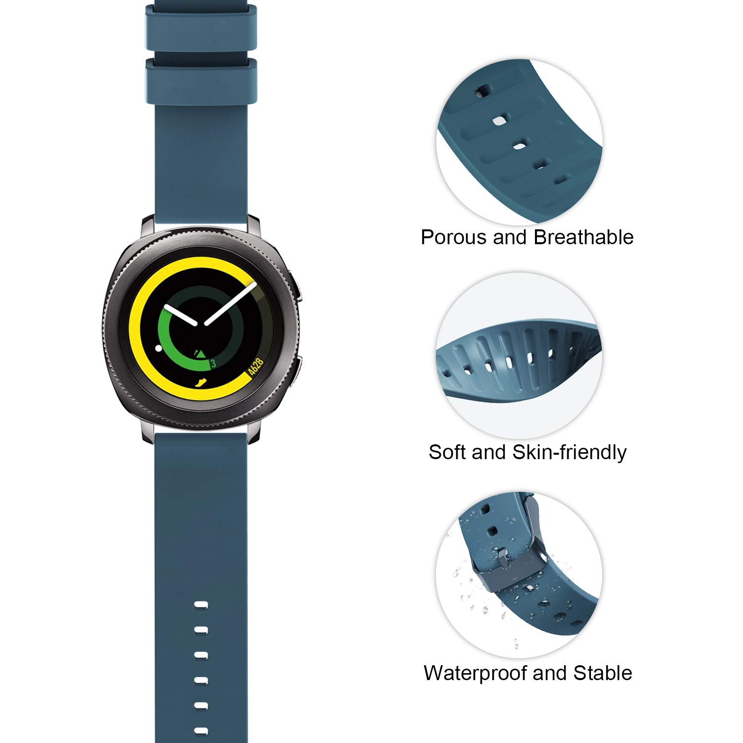Cellulari e accessori Braccialetto Morbido Sportivo di Ricambio in Silicone  per Samsung Gear S3 Frontier 22mm, Black JIELIELE Cinturino 22mm farmaki.gr