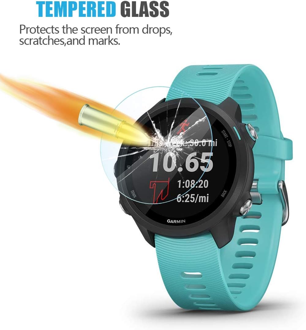 MWOOT 4 Pieces Compatible with Garmin Forerunner 45 45S 245 245 Music Tempered Glass Screen Protector - Image 3