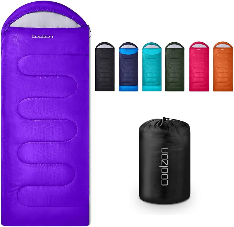 Coolzon Outdoor Sleeping Bag 3-4 Seasons Purple Ultralight Packable