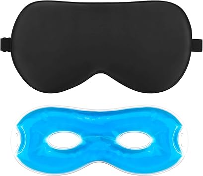 Ajoxel Antifaz Para Dormir Mascara De Dormir Antifaz Gel Frio Para Hombre Mujer 100 Seda Pura Mascara De Ojos Con Tapon De Oido Y Correas Ajustables Anti Luz Comoda Para Viajar Amazon Es Salud Y