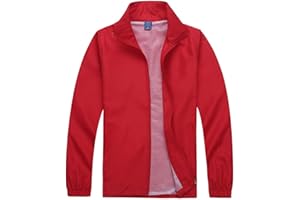 Mens Lightweight Jackets Plus Size Plain Mesh Sports Jacket Casual Long Sleeve Collared Full Zip Coat with Pockets