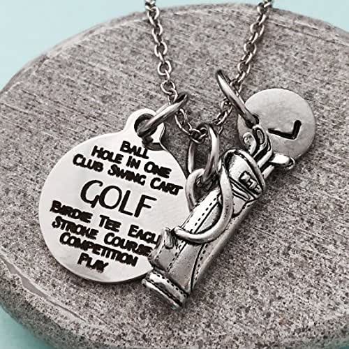 Golf necklace, golf charm, sports necklace, personalized