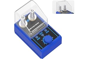 PLAYOCCAR 110V Spark Plug Tester - Dual-Hole Car Ignition Plug Detector for 12mm Spark Plugs, Adjustable Frequency 0~6000RPM with Protective Cover for 12V Vehicles