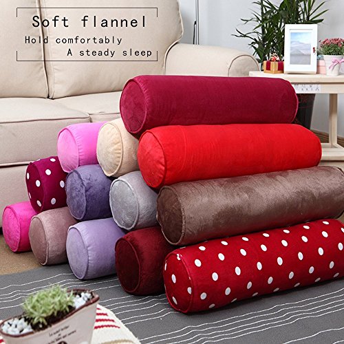 16x6 Inch Round Neck Pillow for Sleeping, Neck Pain Relief, Side Back