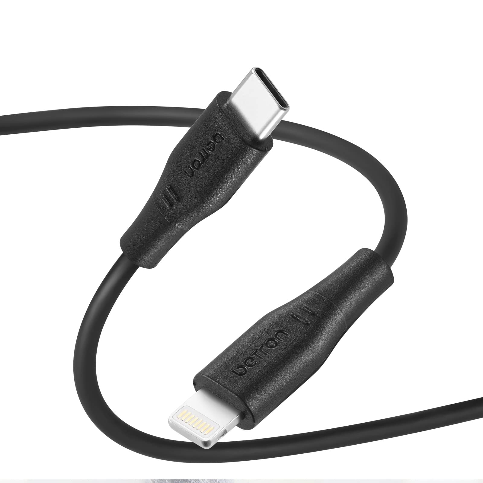 Betron USB C to Lightning Cable Compatible with iPhone, 2 Metre, Black