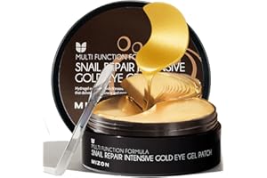 MIZON Under Eye Patches for Puffy Eyes & Dark Circles, 24K Gold & Snail Mucin, 60 Pcs – Anti-Wrinkle Collagen & Peptide Formula – Moisturizing Korean Eye Mask for Elasticity