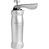 Marcato Biscuit Cookie Press Design Line, Silver. MADE IN ITALY, 20 Shapes, 2 Cookie Sizes, Anodized Aluminum, Easy to Use &amp; Clean, Fast Homemade Cookie Maker
