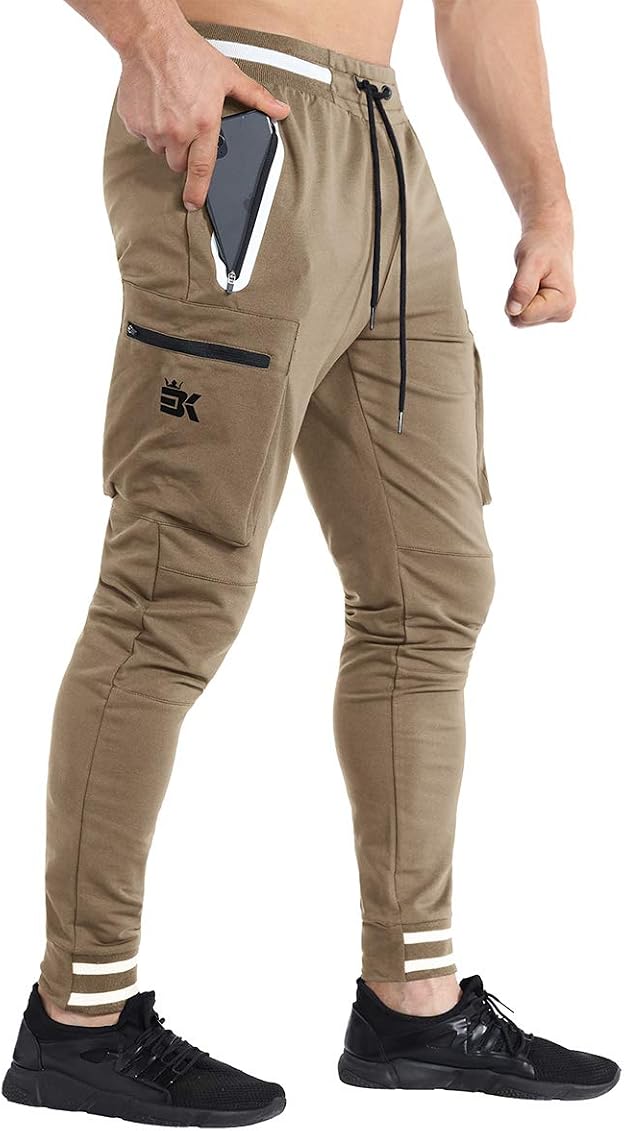 BROKIG Mens Tapered Workout Sweatpants 