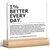 Inspirational Quotes Office Desk Decor Positive Acrylic Plaque Sign With Wooden Stand Decoration for Home Office Dorm Bedroom, Cheer Up Gifts