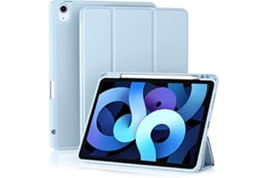 Akkerds Compatible with iPad Air 6th Generation 11 Inch Case M2 2024, for iPad Air 5th/4th Generation Case 2022/2020 10.9 Inch with Pencil Holder[Auto Sleep/Wake], Sky Blue