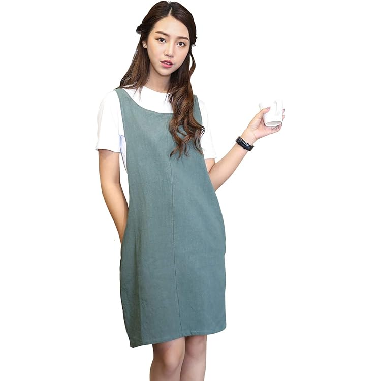 Amazon.com: AOBBYBBS H Shoulder Straps Soft Cotton Linen Apron