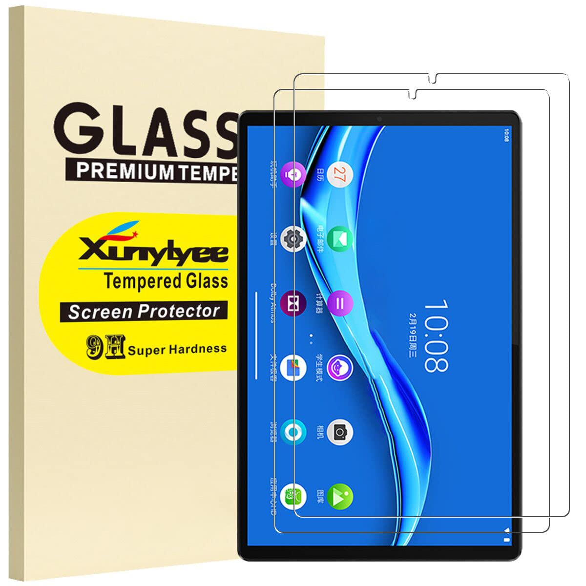XunyLyee [2-Pack] Screen Protector for Lenovo Tab M10 FHD Plus (10.3 Inch), Tempered Glass for Lenovo Tab K10/ Lenovo Tab M10 FHD Plus 2nd Gen
