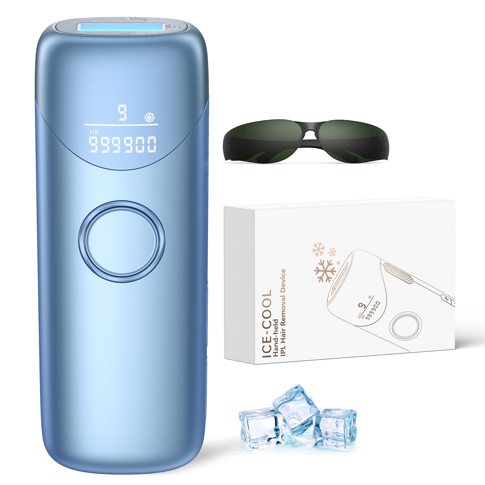 Photo 1 of ***FACTORY SEALED***Laser Hair Removal Ubroo IPL Hair Removal Device with 5? Ice Cooling,Painless Laser Hair Removal for Women and Men,Full Body Use for Legs,Bikini,Armpits (Blue)