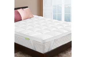 Nelaukoko King Mattress Pad Thick, King Thick Pillowtop Topper Mattress Cover Quilted Fitted Mattress Pad, 1000 GSM Down Alternative Fill Soft Pad with Elastic Bands Fit Up to 17" Deep