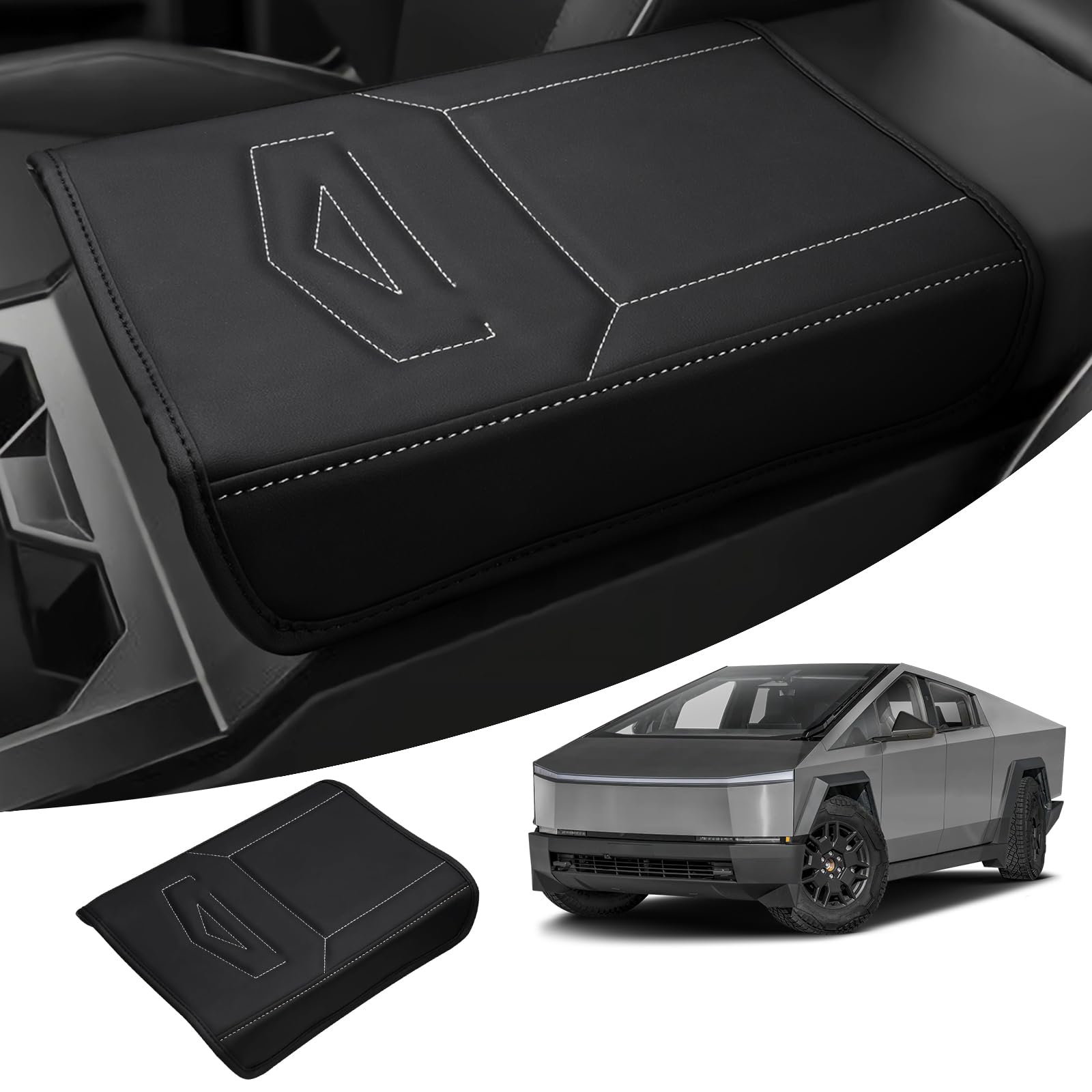 Photo 1 of FIILINES Center Console Cover for Tesla Cybertruck 2023-2026, Armrest Cover Pad Cushion Protector Accessories Armrest Cover Anti-Scratch