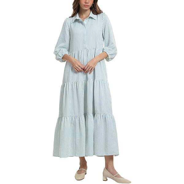 BestGirl Shirt Dresses for Women Casual V Neck Button Down Loose Long Maxi  Dress with Belts at Amazon Women's Clothing store